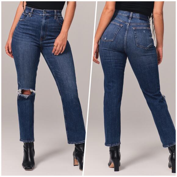 A&F | Women | The Ankle Straight Ultra High Rise Curve Love Denim Jeans | Sz 31 - Picture 14 of 16